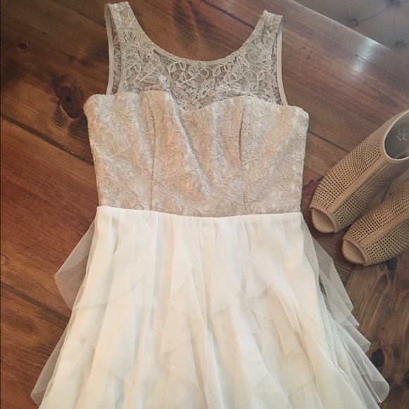 Beige and White dress