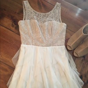 Beige and White dress