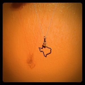 Texas necklace with gold heart