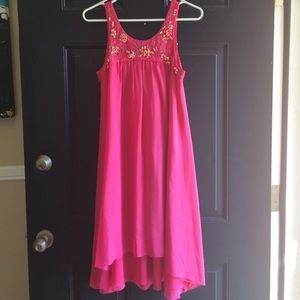 Hot pink embellished Anthropologie dress