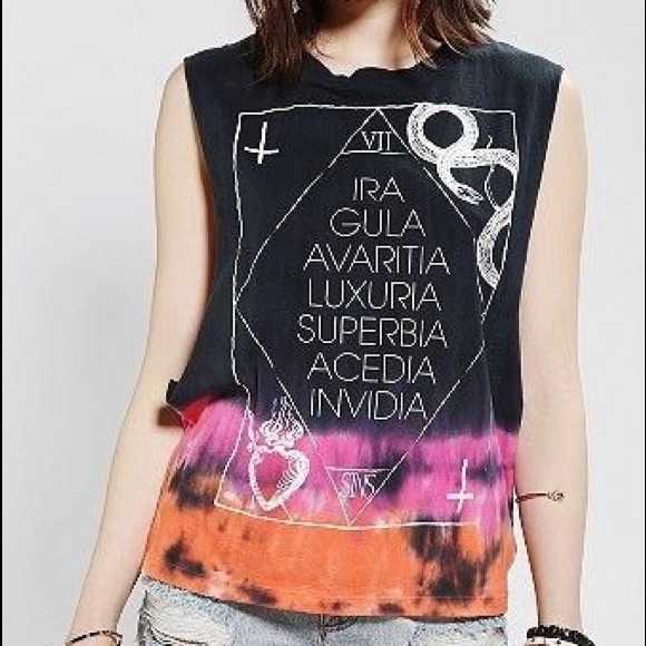 Truly Madly Deeply Latin text muscle tee