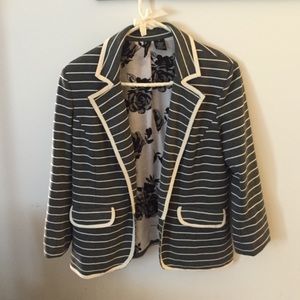 New Directions Striped Casual Blazer/Jacket