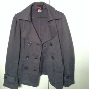 Women's Gray Pea Coat Jacket