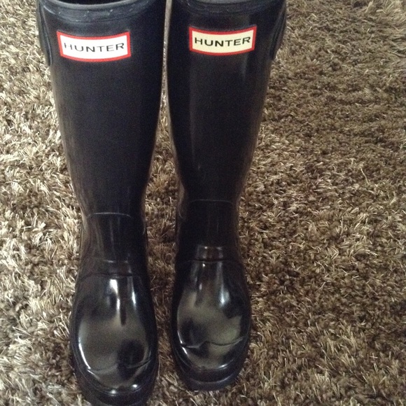 Black gloss Hunter boots