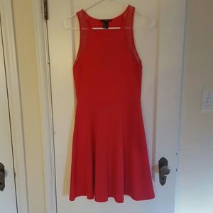 Pink dress with mesh top