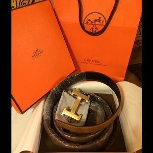Hermes Paris Adjustable Leather Belt
