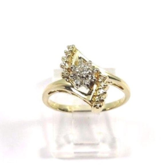 14k Yellow Gold Women's Diamond Cocktail Ring
