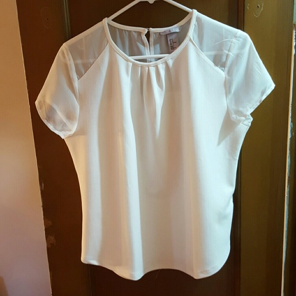 New white dress shirt with mesh top