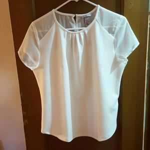 New white dress shirt with mesh top