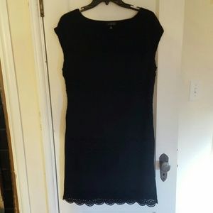 Black lace form fitting dress