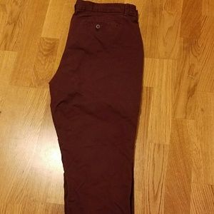 Burgundy Slim City Khakis by Gap