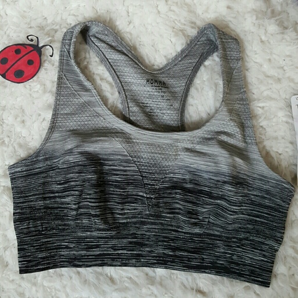 Black gray ombre sports bra CLEARANCE - Picture 3 of 4