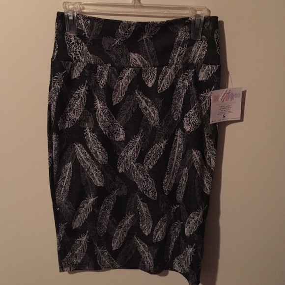 LuLaRoe 'Featbers' Jacquard S Cassie Pencil Skirt