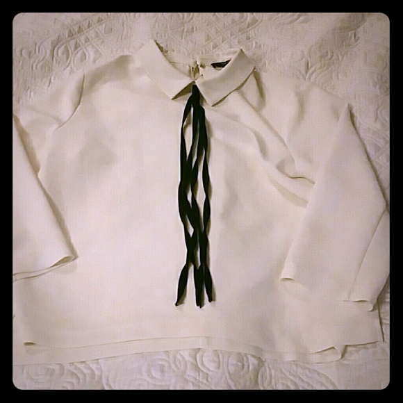 3/4 Length White Collar Blouse Forever 21
