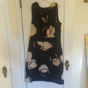 Black and tan printed dress