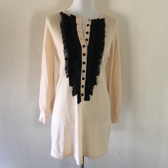 Cream Half button Shirt/Dress