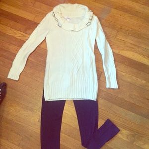 Cream swoop neck sweater