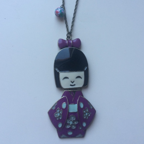 Korean doll necklace long chain