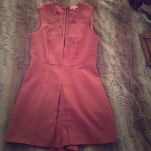 Chic deep V salmon romper