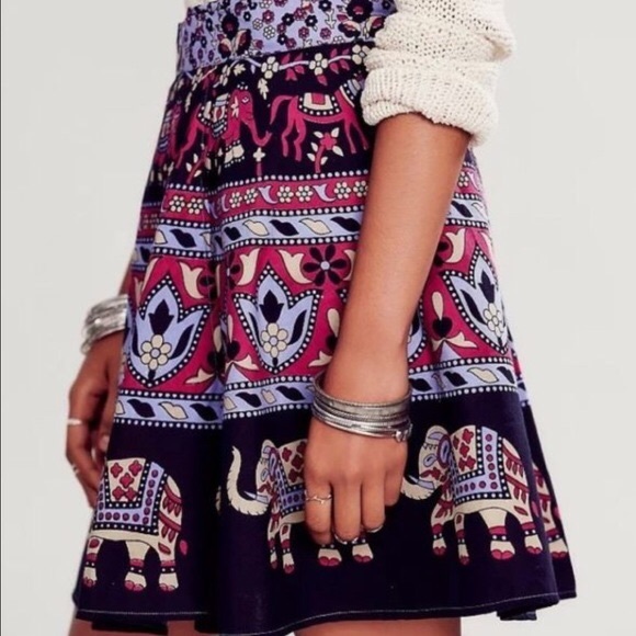 Free People Elephant Print Wrap Skirt - Picture 2 of 4