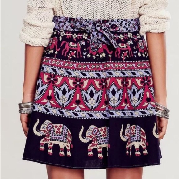 Free People Elephant Print Wrap Skirt - Picture 3 of 4