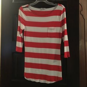 Striped orange and white express shirt