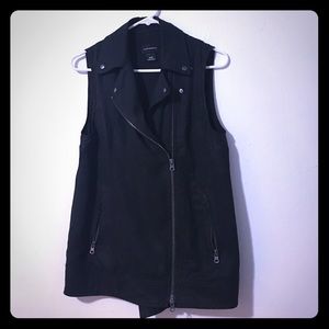 Club Monaco Black Sleeveless motorcycle jacket XS
