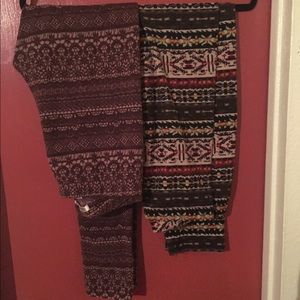 Two pairs of leggings sizes medium and large