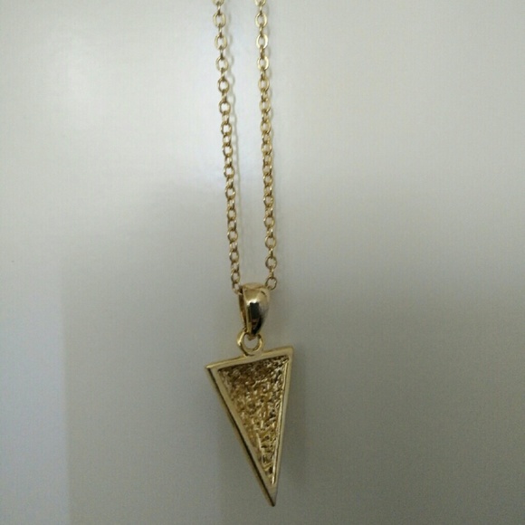 Gold Geometrical Rhinestone Necklace - Picture 3 of 4