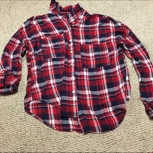 Long sleeve plaid button-up