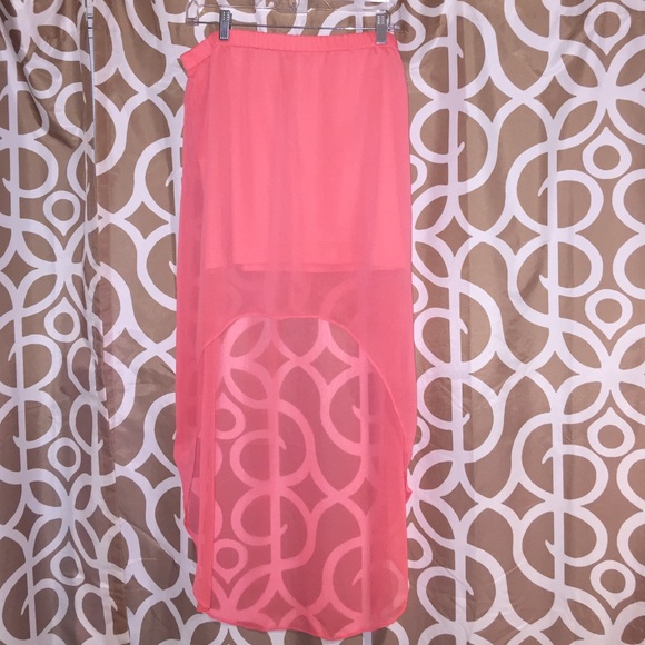 Large Neon Orange EXPRESS High Low skirt