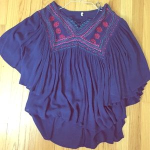Royal blue moroccan blouse