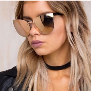 Quay Higher Love rose gold  mirrored sunglasses