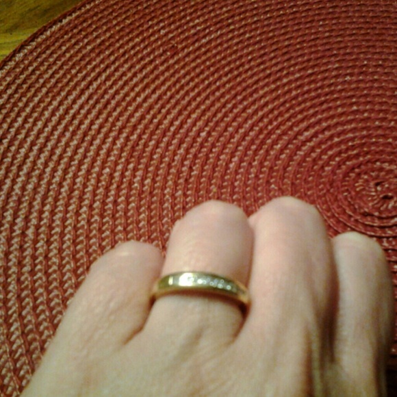 14 karat gold ring and diamond  ring size 7 - Picture 1 of 2