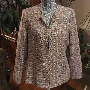 Woven Tweed Look Jacket-By Kasper-12P-Silver Sheen