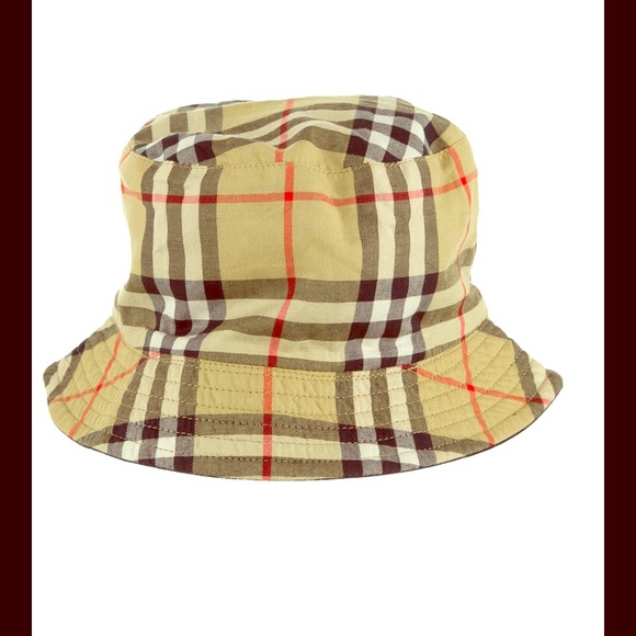 Burberry reversible cotton khaki/ logo hat