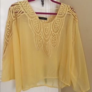 Long sleeve yellow blouse!!