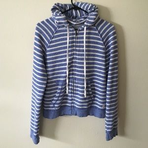 Blue & white striped AE sip up hoodie