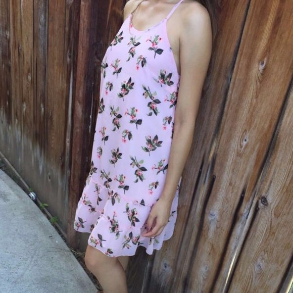 A&F Pink Floral Spaghetti Strap Dress - Picture 4 of 4