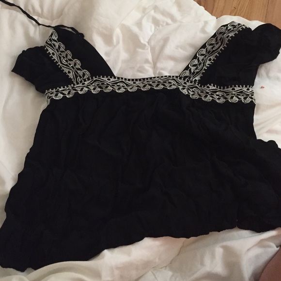 Black embroidered blouse