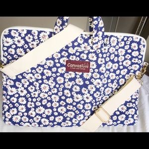 CanvasLove Blue Chrysanthemum Laptop Messnger Bag