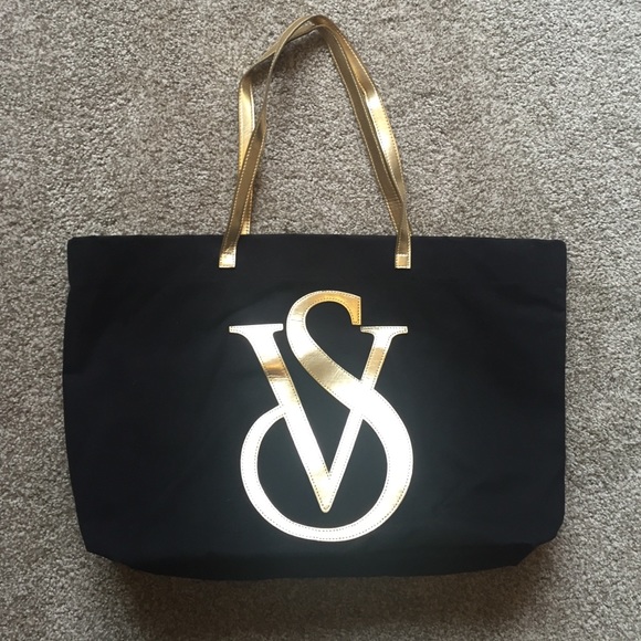 Victoria's Secret Black Weekender Beach Tote Bag