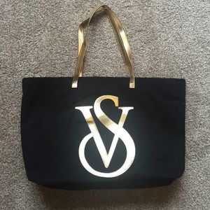 Victoria's Secret Black Weekender Beach Tote Bag
