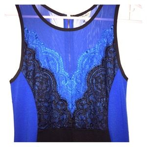 Black & Blue lace mini dress