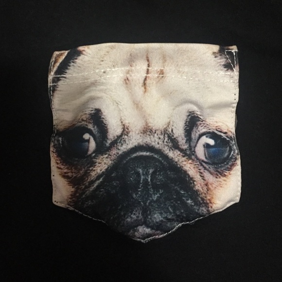 black pug pocket tshirt - Picture 3 of 3