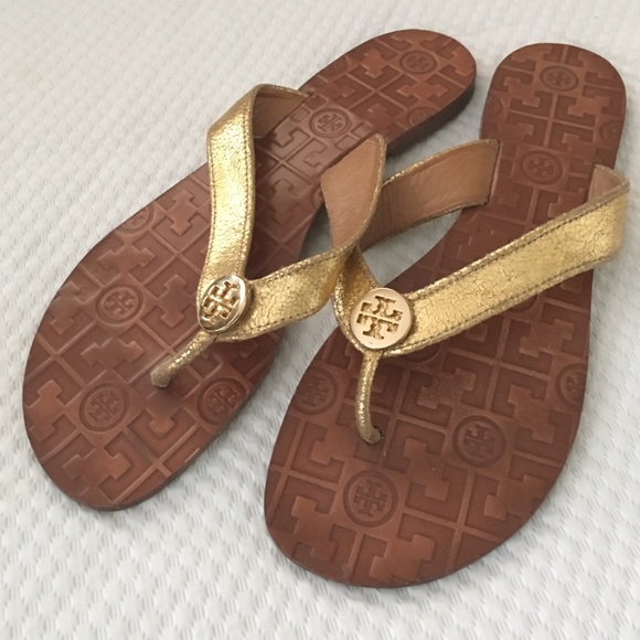 Tory Burch gold Thora sandals