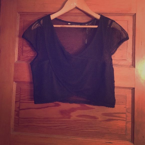 Kardashian Kollection Tops - Kardashian Kollection Mesh Crop Top