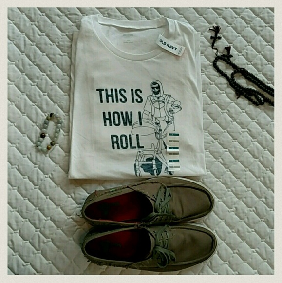 Men's large Funny Old Navy t shirt baby dad L - Picture 3 of 3