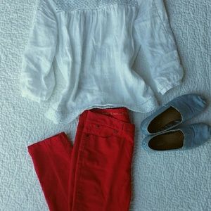 Talbots Signature Slim Ankle jeans- red