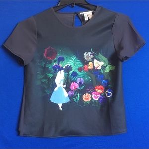 Black H&M Alice and Wonderland Shirt